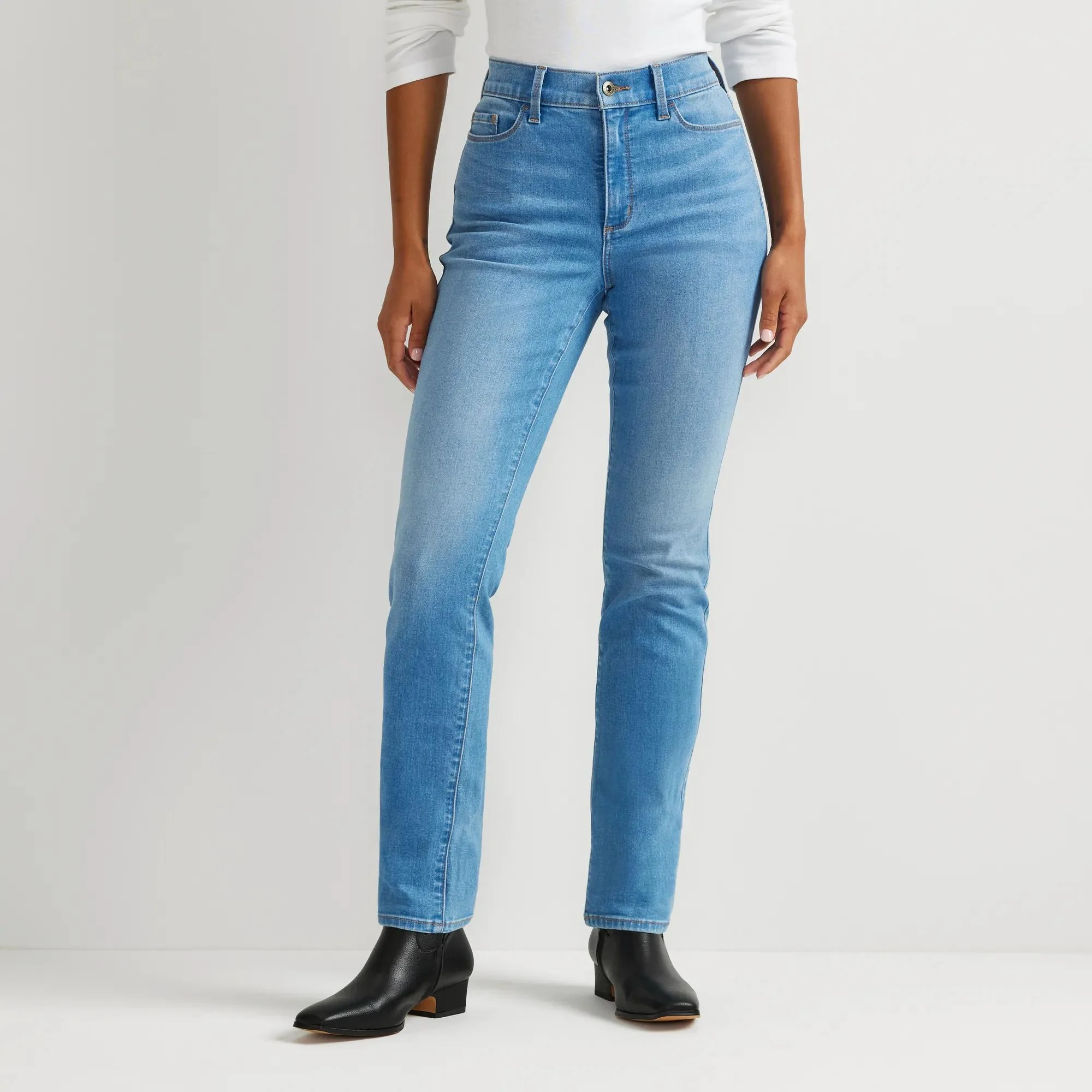 Women's Venture Stretch High-Rise Straight Leg Jeans