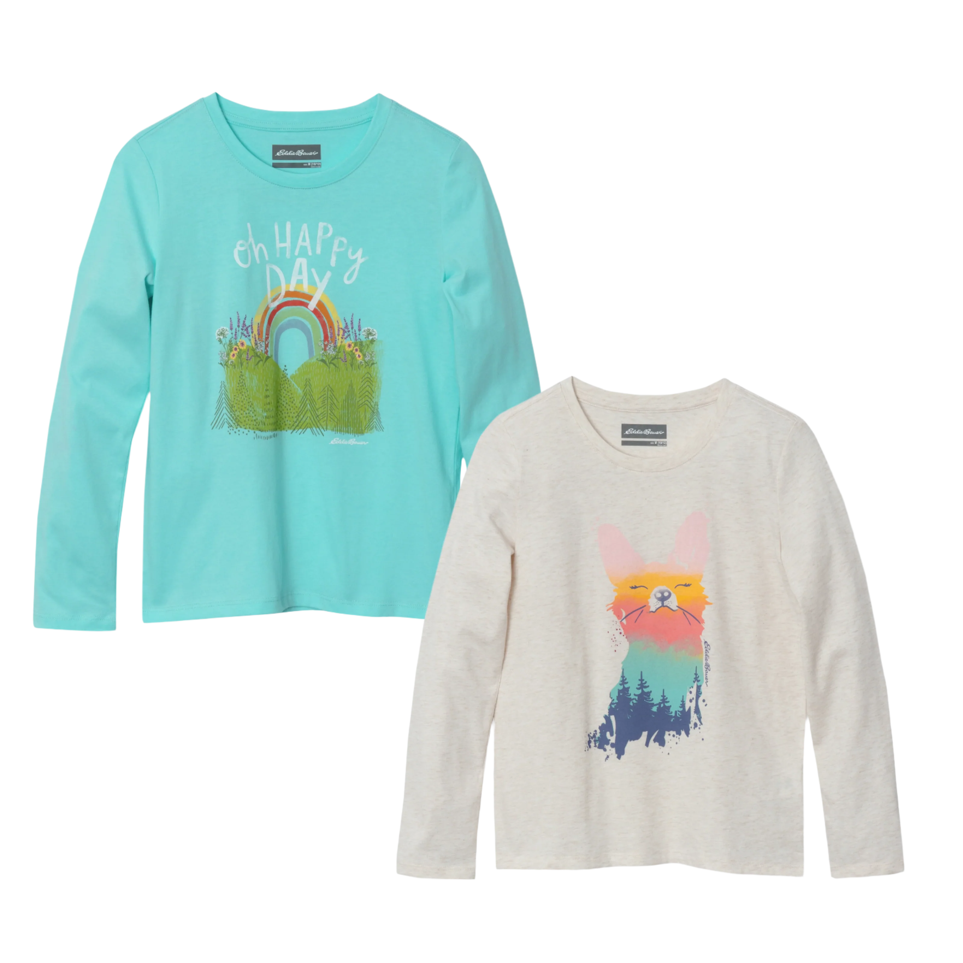 Girls Graphic Long-Sleeve T-Shirt - 2 Pack