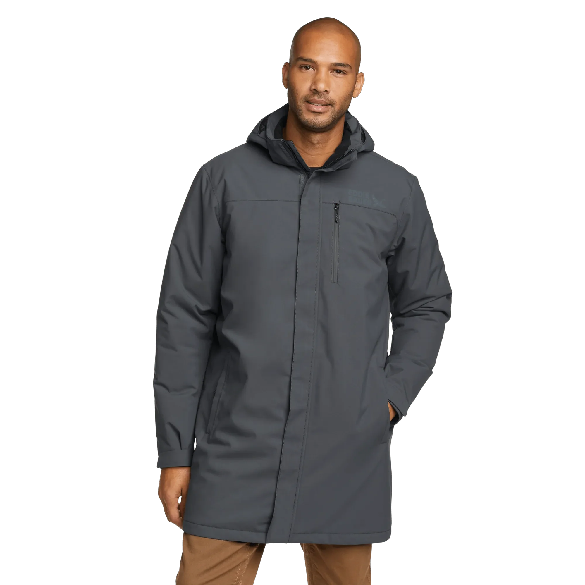 Men's Mainstay Insulated Waterproof Hooded Trench Coat